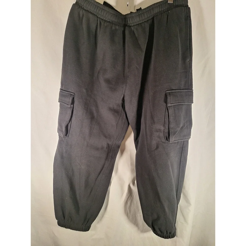 AERO JOGGER Men's Black Cargo Sweatpants Recycled Polyester‎ Size L